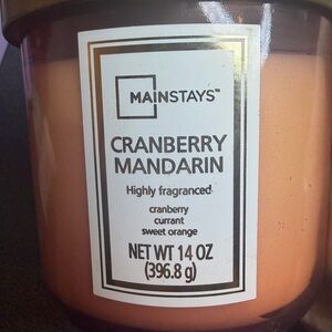 Mainstays Cranberry Mandarin Candle - Warm Orange